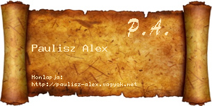 Paulisz Alex névjegykártya