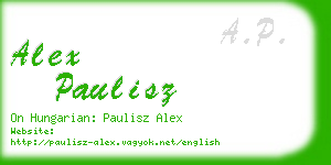 alex paulisz business card